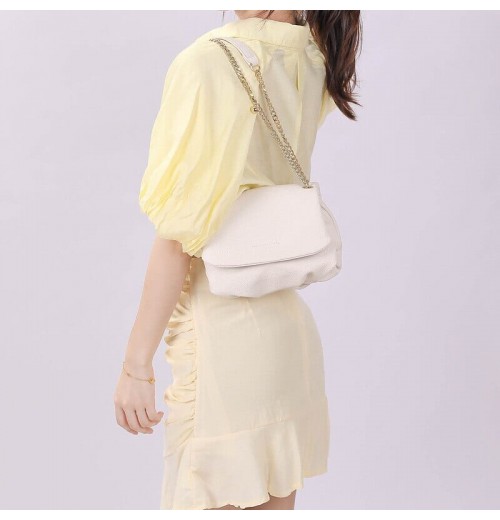 White Shoulder Bag With Chain Strap White Shoulder Bag With Chain Strap