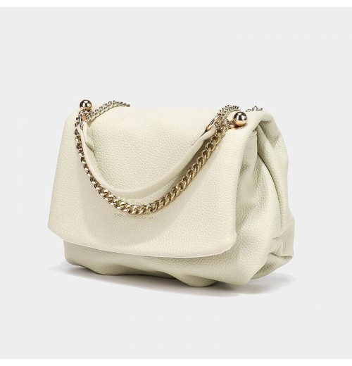 White Shoulder Bag With Chain Strap White Shoulder Bag With Chain Strap